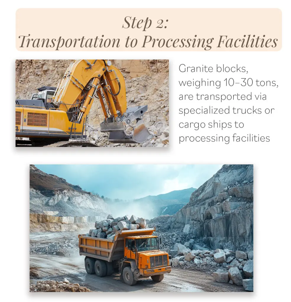 Granite blocks transportation