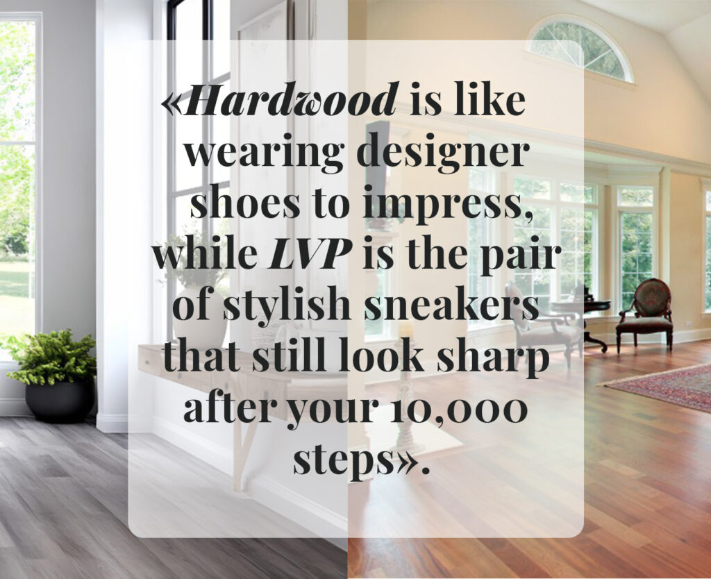 hardwood vs LVPhardwood vs LVP flooring comparison