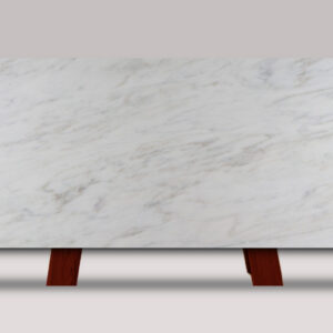 Full slab of Imperial Danby marble featuring a bright white background with soft gray veining and subtle natural stone movement.