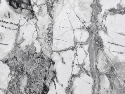 Close-up of Iceberg marble featuring dramatic gray veining, bold natural movement, and high-contrast stone patterning.